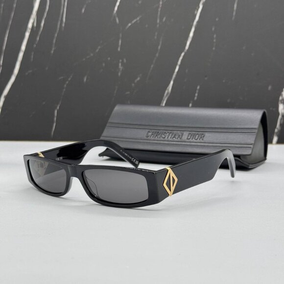 NEW UNISEX SUNGLASSES DIOR CD DIAMOND S1I 10A0 BLACK SQUARE EYEWEAR CD DIAMOND S - Picture 2 of 9